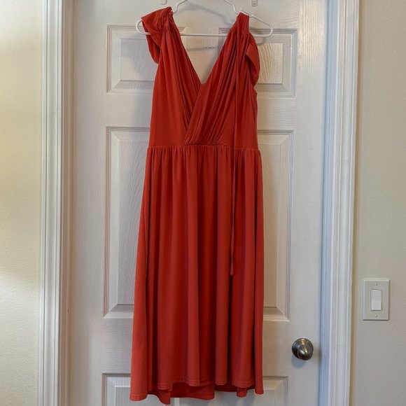 ASOS Curve Coral Grecian Midi Dress - US 14 - Picture 3 of 7